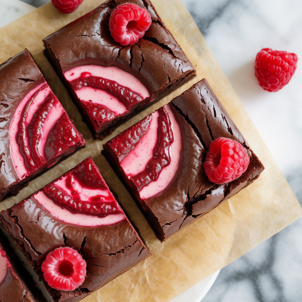 Raspberry Swirl Protein Brownies
